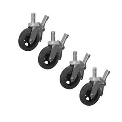 ScaffoldMart 8 in. Cast-Iron/Rubber Scaffold Caster Wheels (set of 4), 378SET4