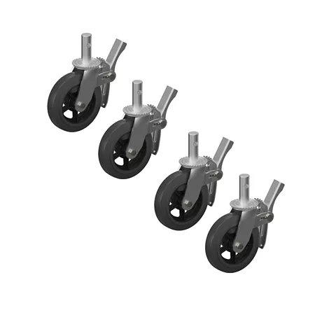 ScaffoldMart Cast Iron/Rubber Scaffold Casters 18" 4-Pack Scaffolds