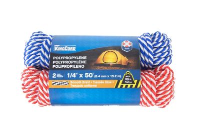 Mibro 1/4 in. x 50 ft. Smooth Braid Polypropylene Rope, 2-Pack