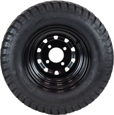 Image showing  20 x 12-10 4PR on 10 x 8.5 4-Lug Black Rim L&G Tire Assembly