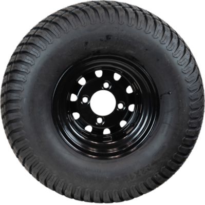 Image showing  22 x 10-10 4PR on 10 x 7 4-Lug Black Rim L&G Tire Assembly