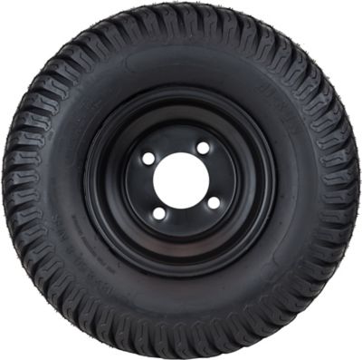 Image showing  18 x 8.5-8 4PR on 8 x 5.5 4-Lug Black Rim L&G Tire Assembly