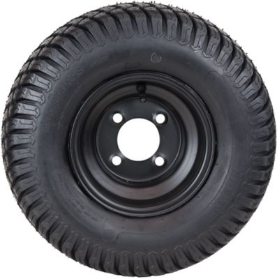 Image showing  18 x 8.5-8 4PR on 8 x 5.5 4-Lug Black Rim L&G Tire Assembly