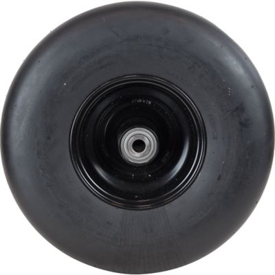 Image showing  15 x 6-6 on 6 x 4.5 Solid Black Rim Semi-Pneumatic L&G Tire Assembly