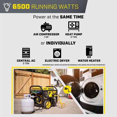 Image showing  8,125/6,500-Watt Tri-Fuel Portable Generator, Electric Start, CO Shield