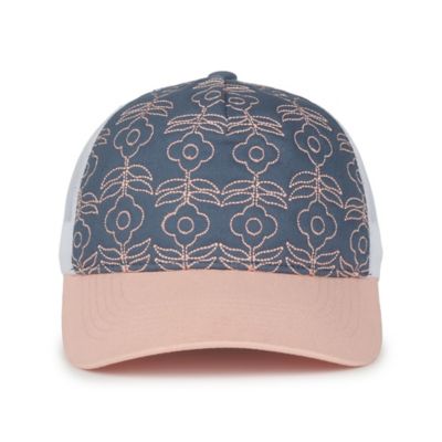 Outdoor Cap 5 Panel Mesh Back Embroidered Floral Cap