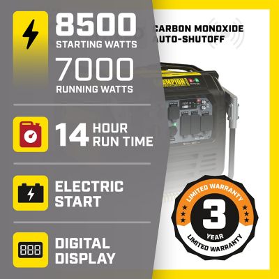 Image showing  8,500/7,000-Watt Dual-Fuel Inverter Generator, Quiet Technology, CO Shield, Electric Start