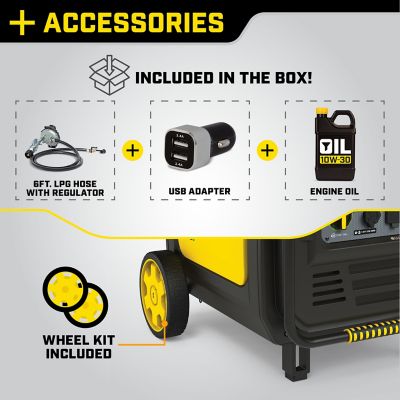 Image showing 6 th Champion Power Equipment 8,500/7,000-Watt Dual-Fuel Inverter Generator, Quiet Technology, CO Shield, Electric Start