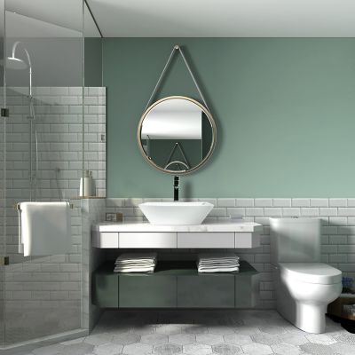 Image showing  Matte Composite 16 in. Square Ceramic Countertop Bathroom Vanity Vessel Sink, Scratch Resistant, White