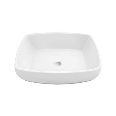 Sinber Matte Stone Composite 19 in. Rectangular Ceramic Bathroom Vanity Vessel Sink Scratch Resistant in White, BVS1914A-OLR