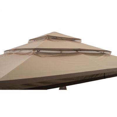 Image showing  13 ft. x 13 ft. Khaki Replacement Canopy For Tini 3-Tiered Soft Top Gazebo