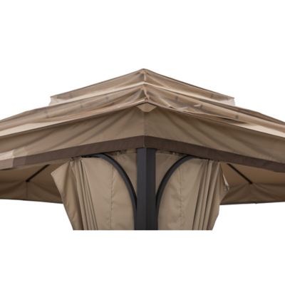 Image showing  13 ft. x 13 ft. Khaki Replacement Canopy For Tini 3-Tiered Soft Top Gazebo