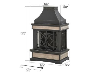 Image showing  Heirloom Slate Wood-Burning Fireplace, Black