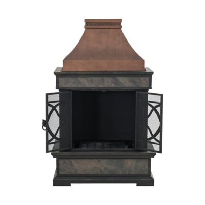 Image showing  Heirloom Slate Wood-Burning Fireplace, Copper