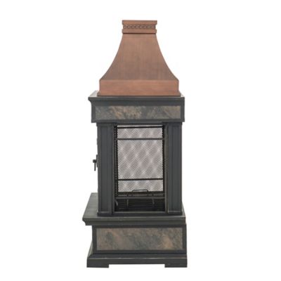 Image showing  Heirloom Slate Wood-Burning Fireplace, Copper