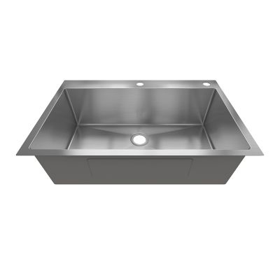 Sinber 33 in. Drop-In Single Bowl 9 in. Deep 18-Gauge 304 Stainless Steel Kitchen Sink, HT3322S-S-9R