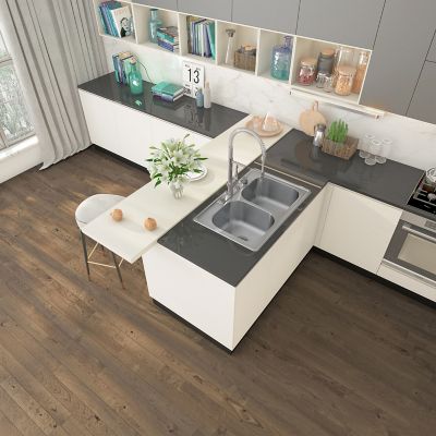 Image showing 5 th Sinber 33 in. Drop-In Double Bowl 9 in. Deep 304 Stainless Steel 18-Gauge Kitchen Sink