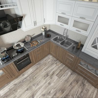 Image showing 6 th Sinber 33 in. Drop-In Double Bowl 9 in. Deep 304 Stainless Steel 18-Gauge Kitchen Sink