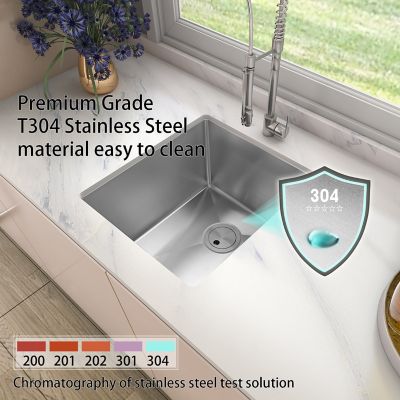Image showing  16 in. Undermount Single Bowl 18-Gauge 304 Stainless Steel Kitchen Sink