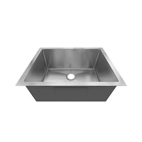 Sinber 23 in. Undermount Single Bowl 18 Gauge 304 Stainless Steel Kitchen Sink, HU2318S-S-9R