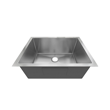 Sinber 23 in. Undermount Single Bowl 18 Gauge 304 Stainless Steel Kitchen Sink, HU2318S-S-9R