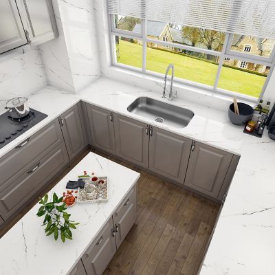 Image showing 6 th Sinber Ada 30 in. Undermount Single Bowl 18 Gauge 304 Stainless Steel Kitchen Sink, MU3018S-ADAR