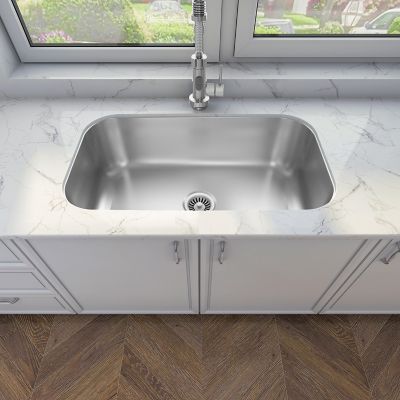 Image showing  31 in. Undermount Single Bowl 18-Gauge 304 Stainless Steel Kitchen Sink