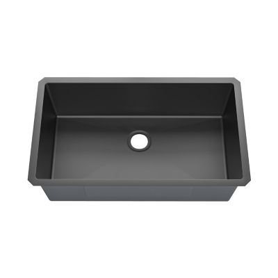 Sinber 32 in. Undermount Single Bowl 18 Gauge 304 Black Stainless Steel Kitchen Sink, HU3219S-BR