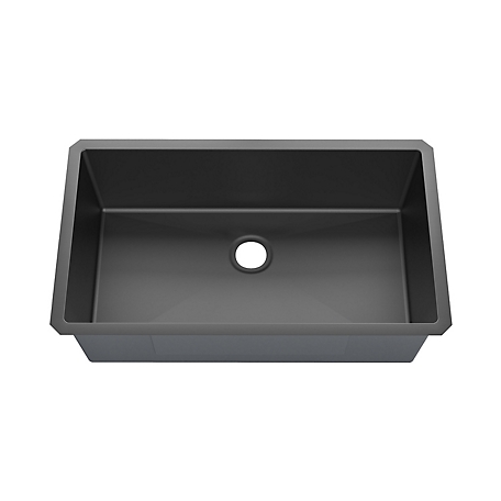 Sinber 32 in. Undermount Single Bowl 18 Gauge 304 Black Stainless Steel Kitchen Sink, HU3219S-BR