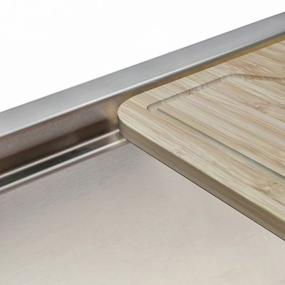 Image showing 8 th Sinber 33 in. Undermount Double Bowl 16 Gauge 304 Stainless Steel Workstation Kitchen Sink with Accessories, KSS0003D-OLR