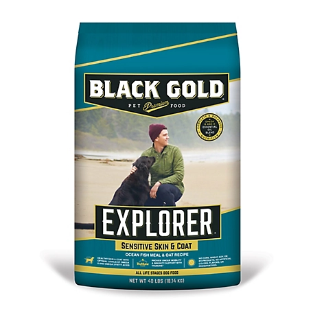Black Gold Explorer Sensitive Skin and Coat 24/14 All Life Stages Ocean Fish Meal and Oat Recipe Dry Dog Food
