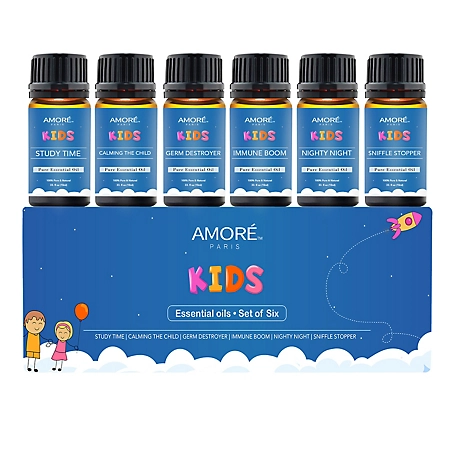 Extreme Fit Premium Grade Natural Aromatherapy Essential Oil Set for Focus, Calming, Sleep & Immune Support for Kids, Ankara