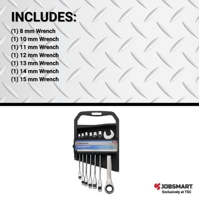Image showing  Assorted Metric Combination Ratcheting Wrench Set, 7 pc.