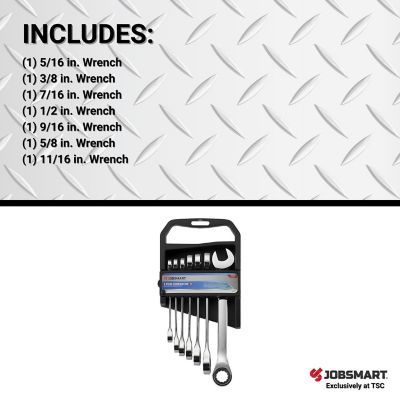 Image showing  Assorted SAE Combination Ratcheting Wrench Set, 7 pc.