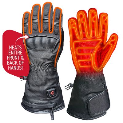 Image showing 4 th Gerbing Unisex Adult Leather 7V Battery Heated Hard Knuckle Winter Gloves, 1-Pair