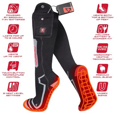 Image showing  Men's 7V Battery Heated Wool Boot Socks, 1-Pair