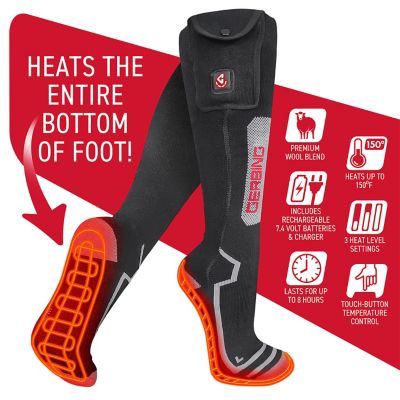 Image showing  Men's 7V Battery Heated Wool Boot Socks, 1-Pair