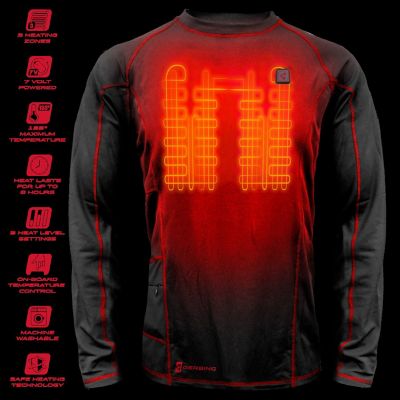 Image showing  Men's 7V Battery Heated Polyester Long-Sleeve Base Layer Top