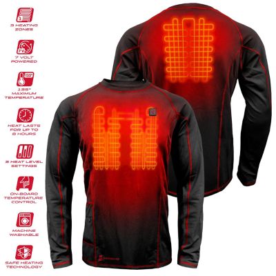 Image showing  Men's 7V Battery Heated Polyester Long-Sleeve Base Layer Top