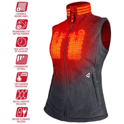 Image showing  Women's 7V Battery Heated Thermite Fleece Vest 2.0