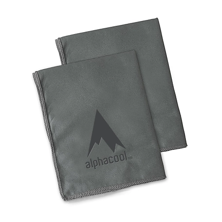 AlphaCool Microfiber Instant Cooling Towels, 2 pk., Grey