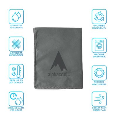 Image showing  Microfiber Instant Cooling Towels, 13 in. x 32 in., Gray, 2-Pack