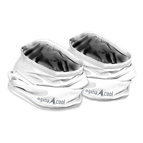 AlphaCool Cooling Neck Gaiter, White (2 Pack)