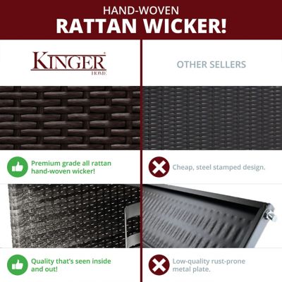 Image showing  Elio 5 pc.s Outdoor Fire Pit Table Set for Patio, Red