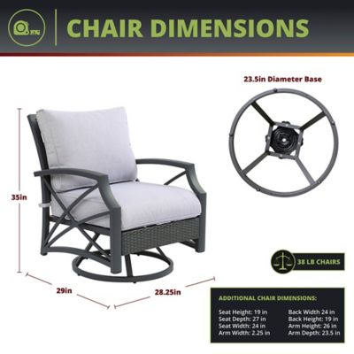 Image showing  Rattan Wicker Outdoor Swivel Patio Lounge Chair, Grey-Grey