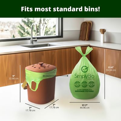 Image showing  Compostable Trash Bags with Handle, Eco-Friendly, Heavy-Duty, 3 gal., 80 ct.