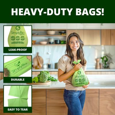 Image showing  Compostable Trash Bags with Handle, Eco-Friendly, Heavy-Duty, 3 gal., 80 ct.