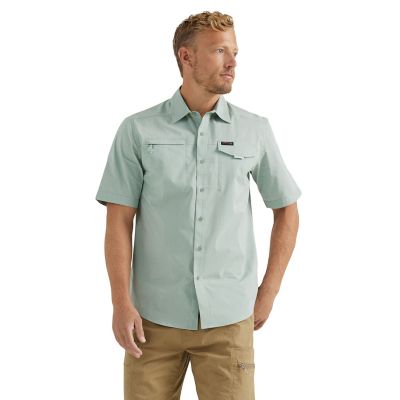 Wrangler Men's ATG Asymmetrical Zip Pocket Short-Sleeve Button-Down Shirt