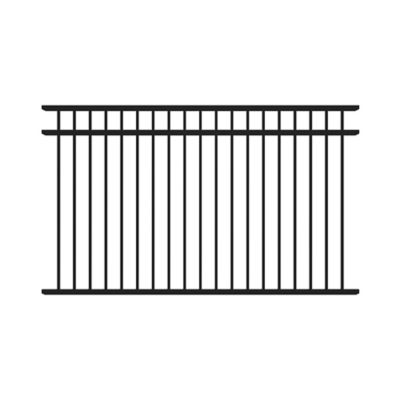 Fortress Building Products 8 ft. x 4.5 ft. A2 Aluminum Flat Top and Bottom Fence Panel for Pool Application, Gloss Black
