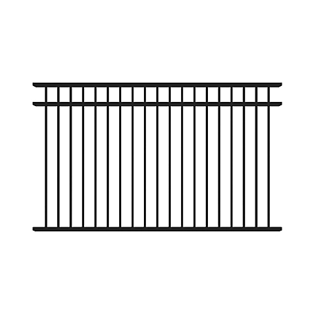 Fortress Building Products A2 4.5 ft. H x 8 ft. W Gloss Black Aluminum Flat Top and Bottom Fence Panel for Pool Application
